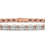 Lab Grown Diamond 6.56 Carat Oval Tennis Bracelet 14KY