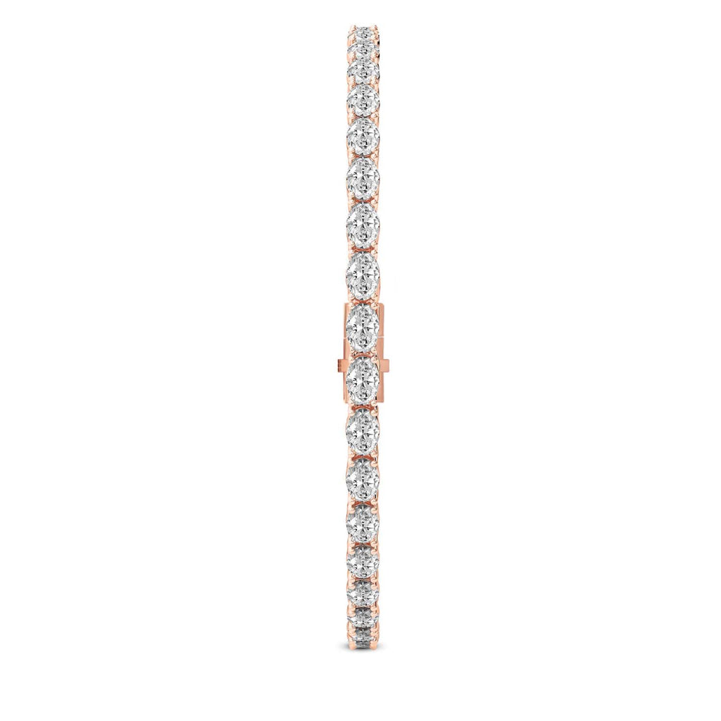 Lab Grown Diamond 6.56 Carat Oval Tennis Bracelet 14KY