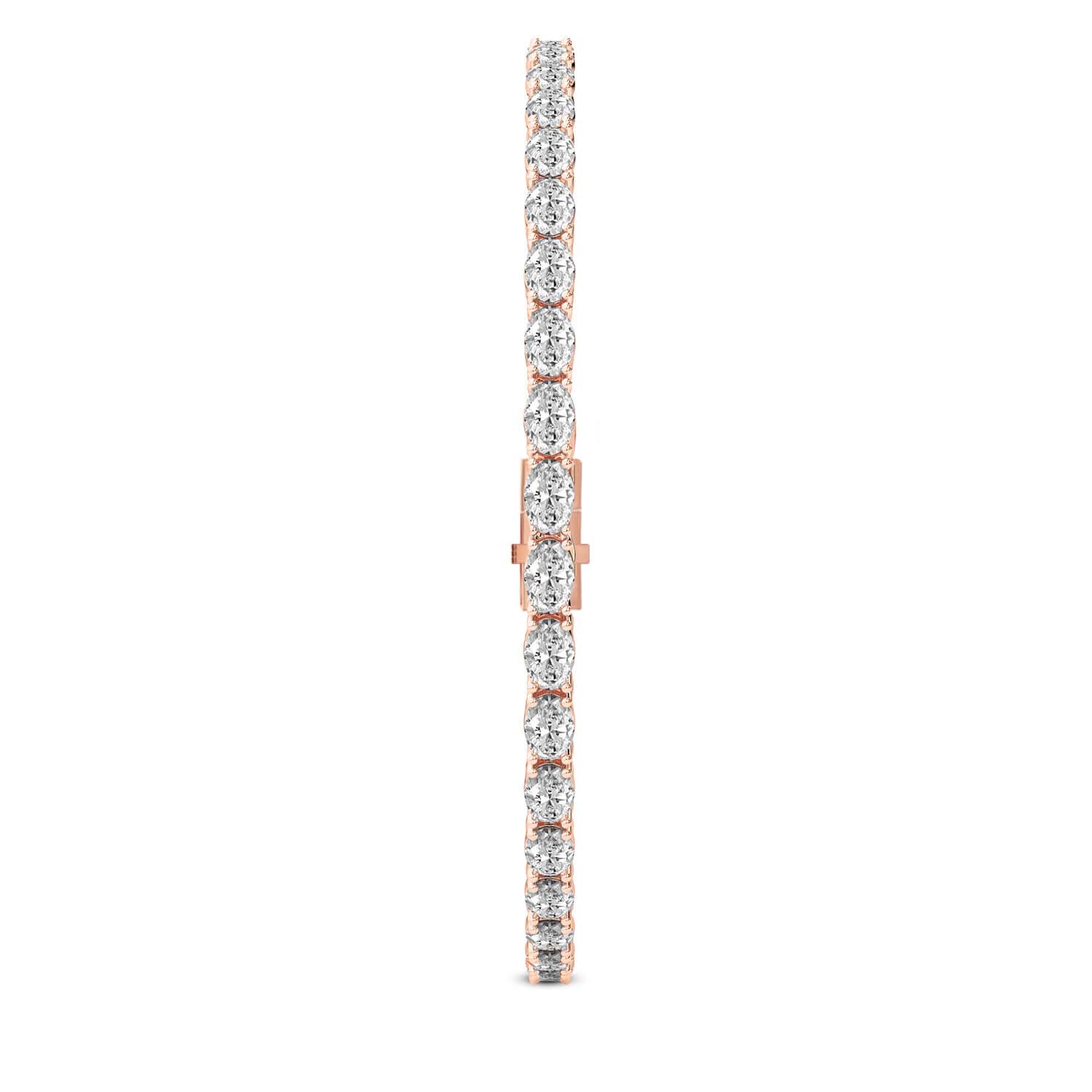 Lab Grown Diamond 6.56 Carat Oval Tennis Bracelet 14KY