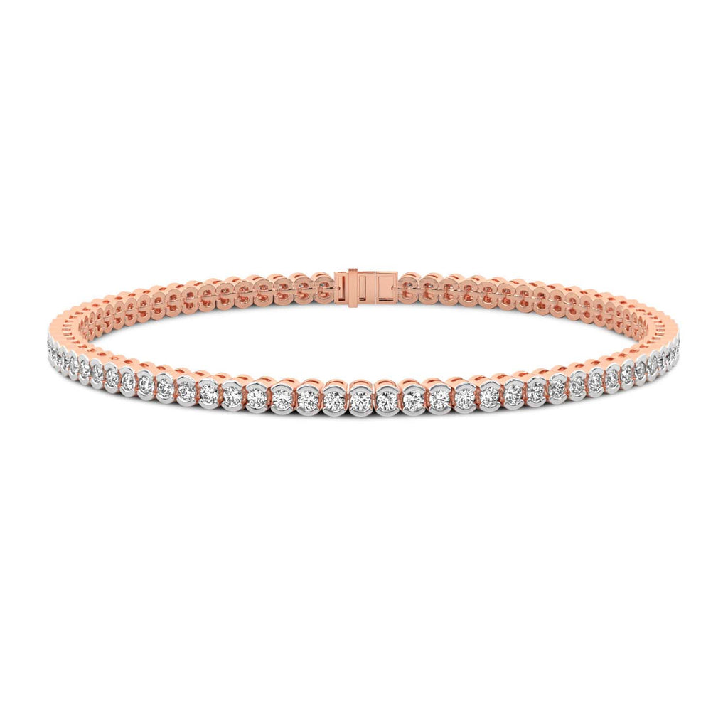 Lab Grown Diamond 4.74 Carat Bezel Tennis Bracelet 14KY