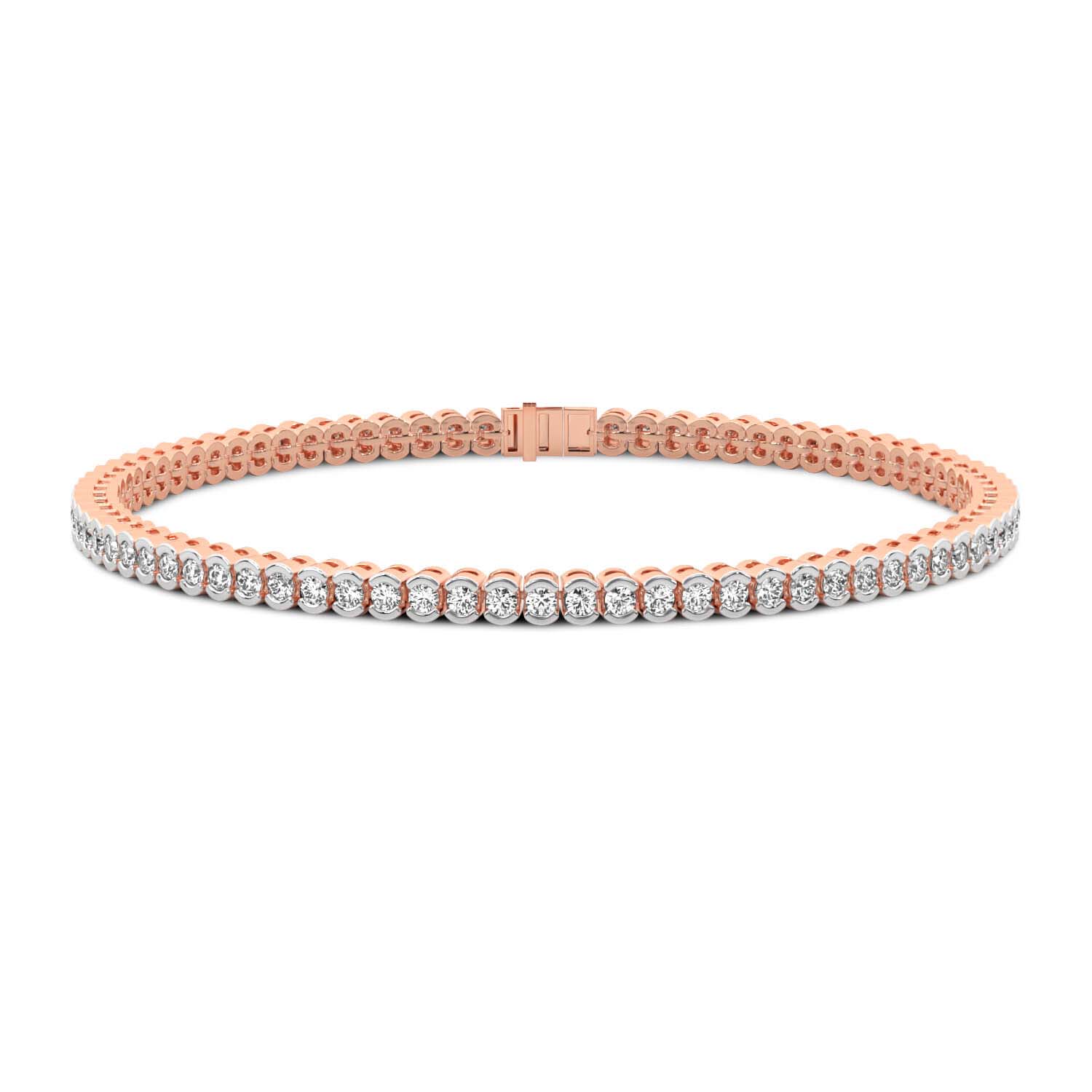 Lab Grown Diamond 4.74 Carat Bezel Tennis Bracelet 14KY