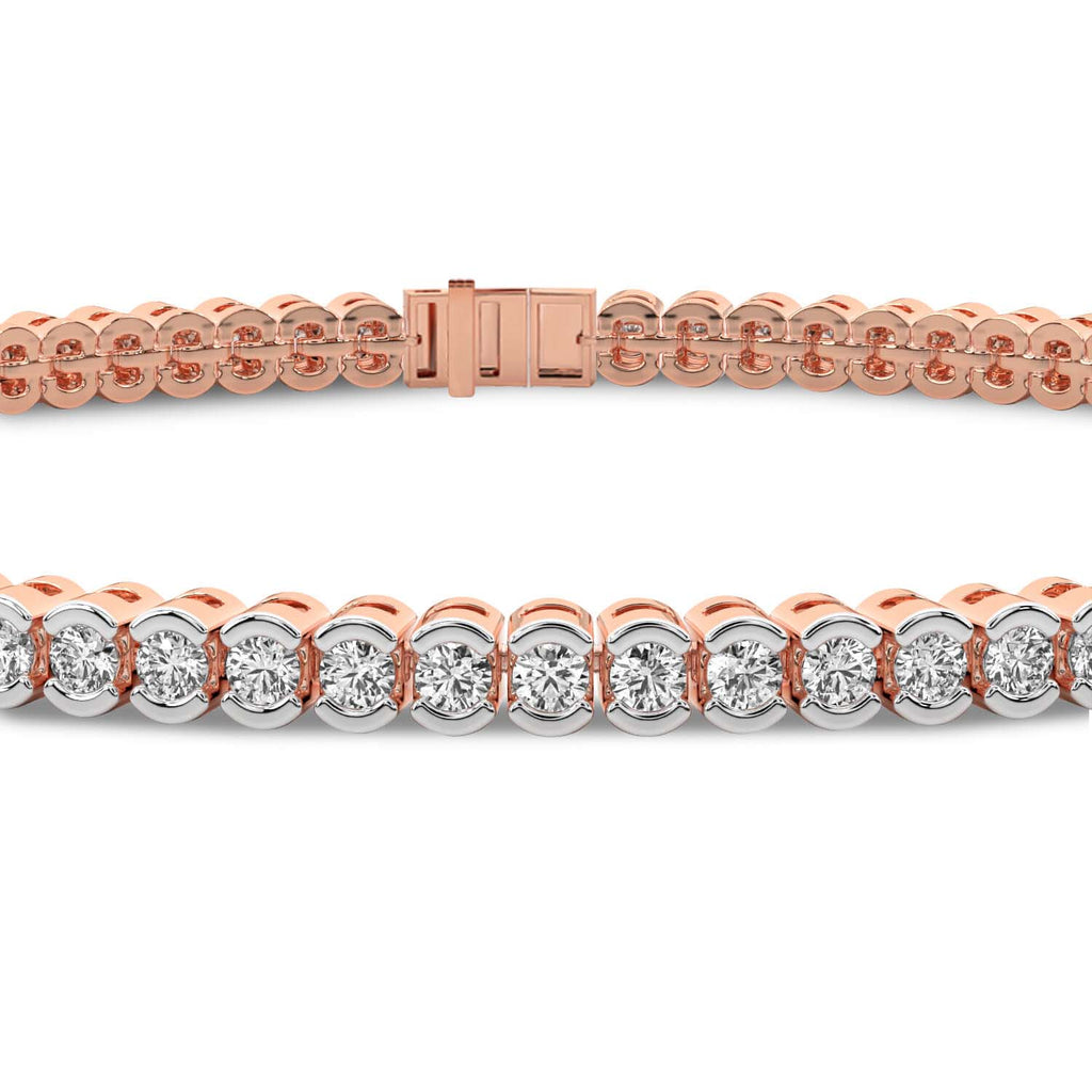 Lab Grown Diamond 4.74 Carat Bezel Tennis Bracelet 14KY