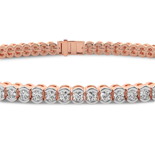 Lab Grown Diamond 4.74 Carat Bezel Tennis Bracelet 14KY