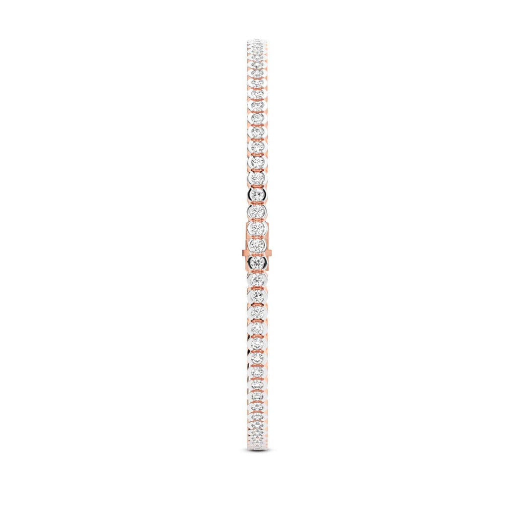 Lab Grown Diamond 4.74 Carat Bezel Tennis Bracelet 14KY