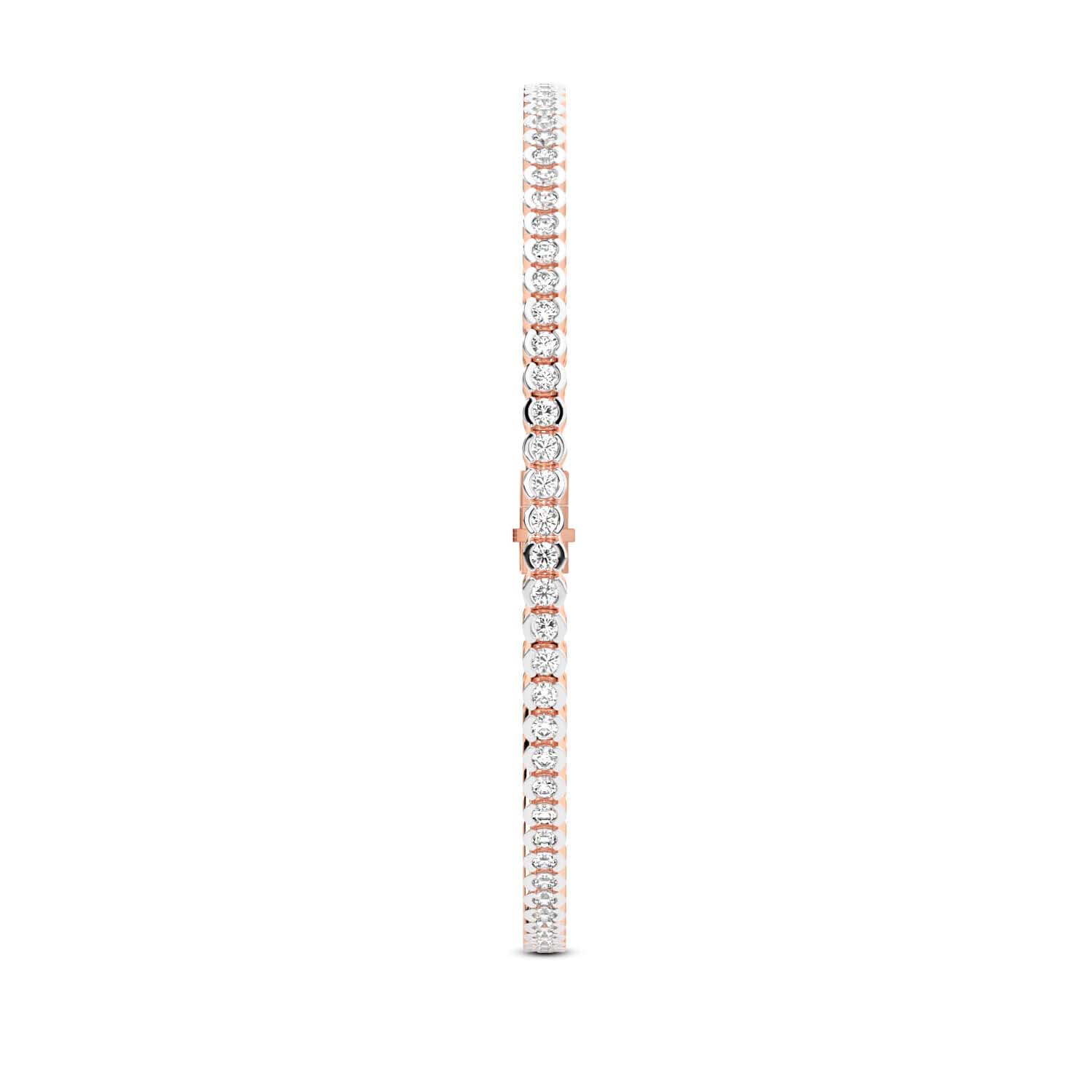 Lab Grown Diamond 4.74 Carat Bezel Tennis Bracelet 14KY