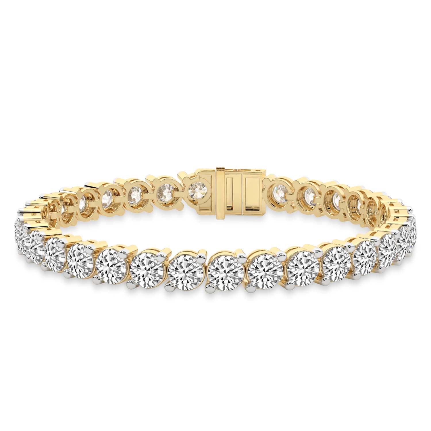 5.48 Carat 14K Gold Round cut Tennis Bracelet
