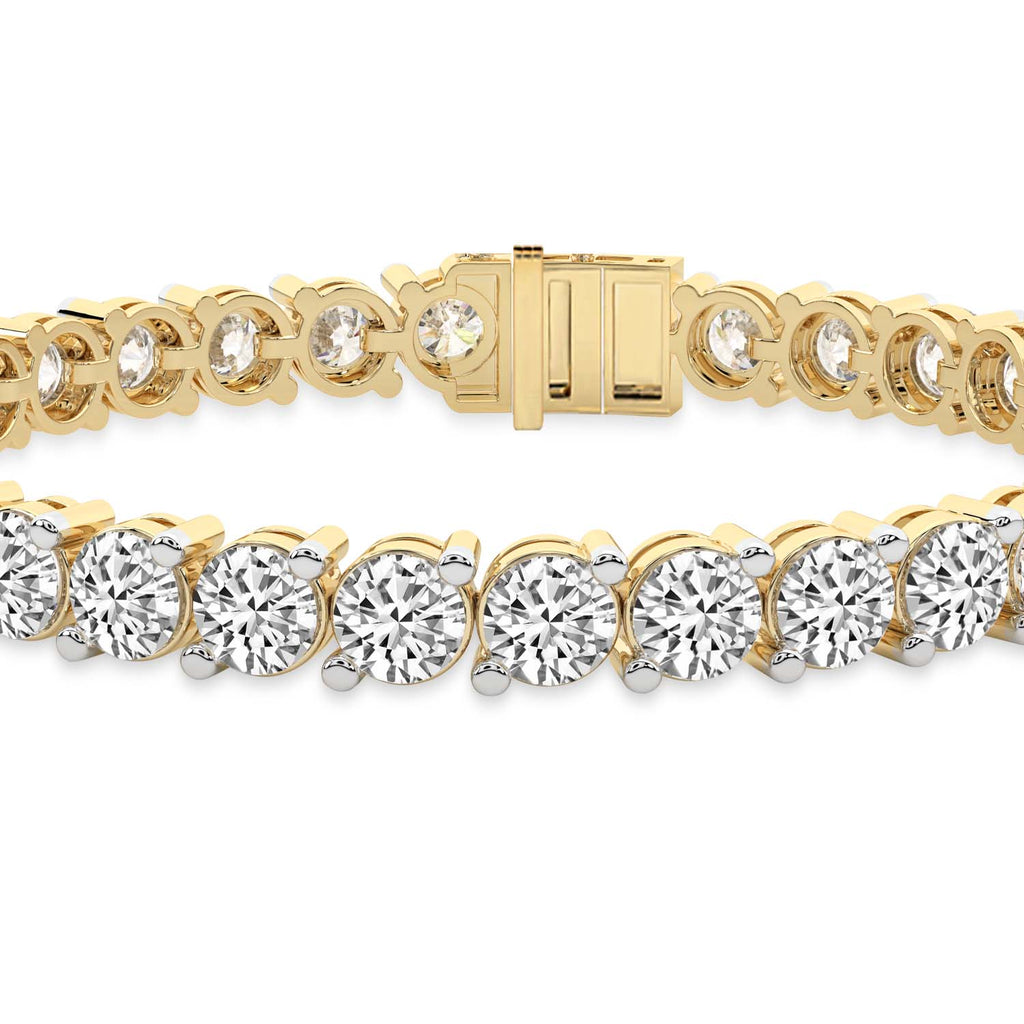 5.48 Carat 14K Gold Round cut Tennis Bracelet