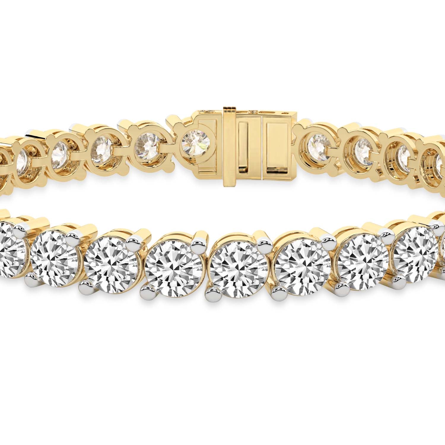 5.48 Carat 14K Gold Round cut Tennis Bracelet