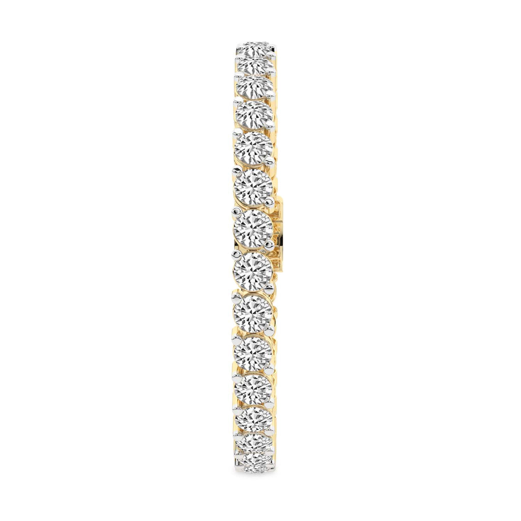 5.48 Carat 14K Gold Round cut Tennis Bracelet