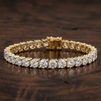 5.48 Carat 14K Gold Round cut Tennis Bracelet