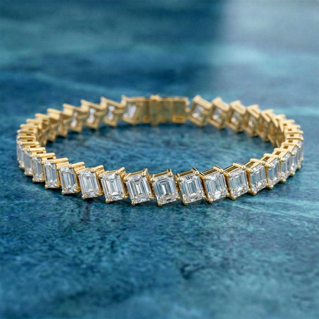 16.79 Carat 14K Gold Baguette Link Bracelet