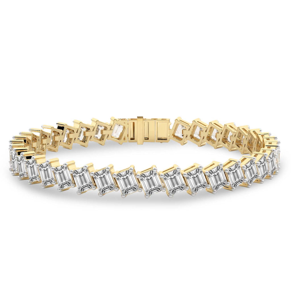 16.79 Carat 14K Gold Baguette Link Bracelet