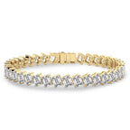 16.79 Carat 14K Gold Baguette Link Bracelet