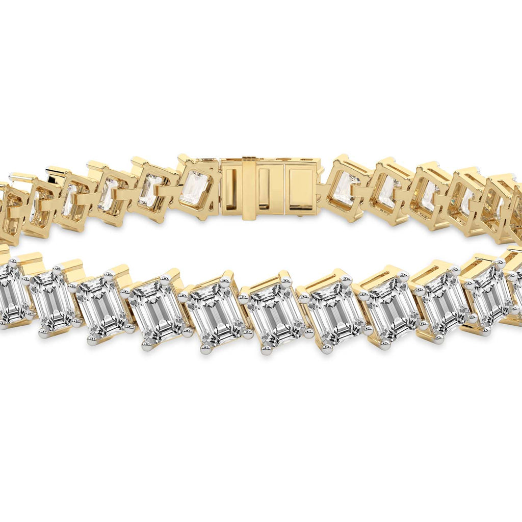 16.79 Carat 14K Gold Baguette Link Bracelet
