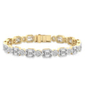 8.08 Carat 14K Gold Emerald and Round Brilliant Cut Bracelet