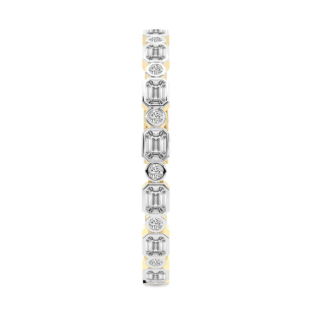 8.08 Carat 14K Gold Emerald and Round Brilliant Cut Bracelet