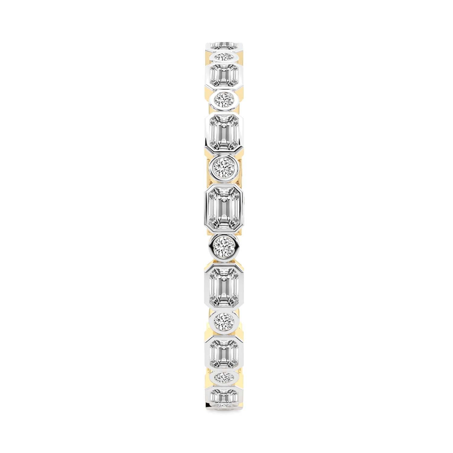8.08 Carat 14K Gold Emerald and Round Brilliant Cut Bracelet