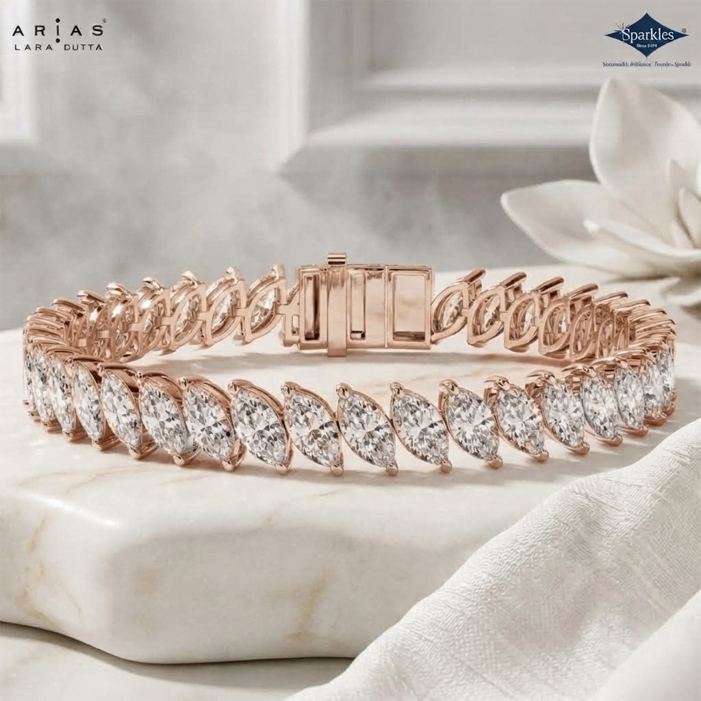 Arias by Lara Dutta Lustrous Marquise Diamond Bracelet