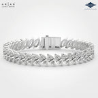 Diamond bracelet on a white background with Arias and Sparkles branding.