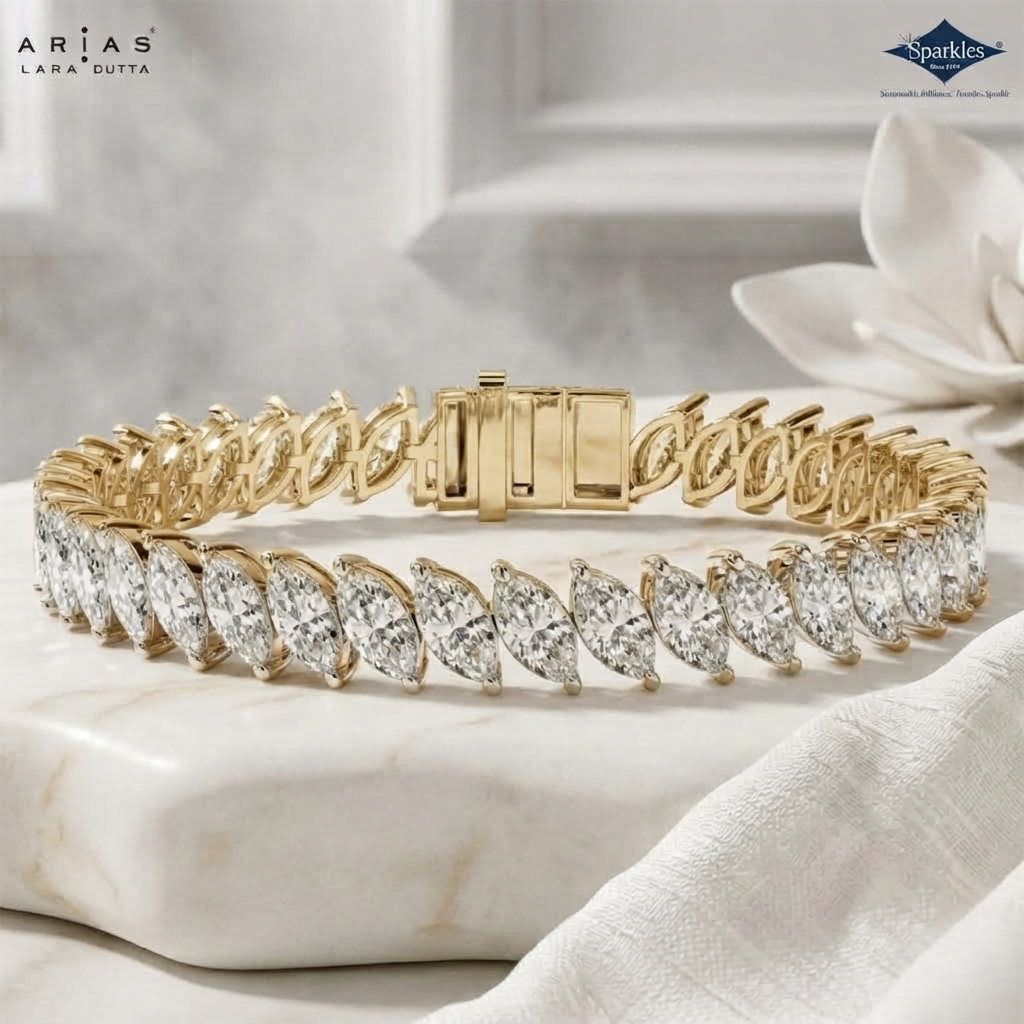 Arias by Lara Dutta Lustrous Marquise Diamond Bracelet