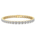 11.25 Carat 14K Gold Round and Baguette Two Tone Bracelet