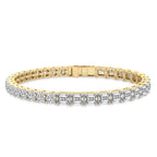 11.25 Carat 14K Gold Round and Baguette Two Tone Bracelet