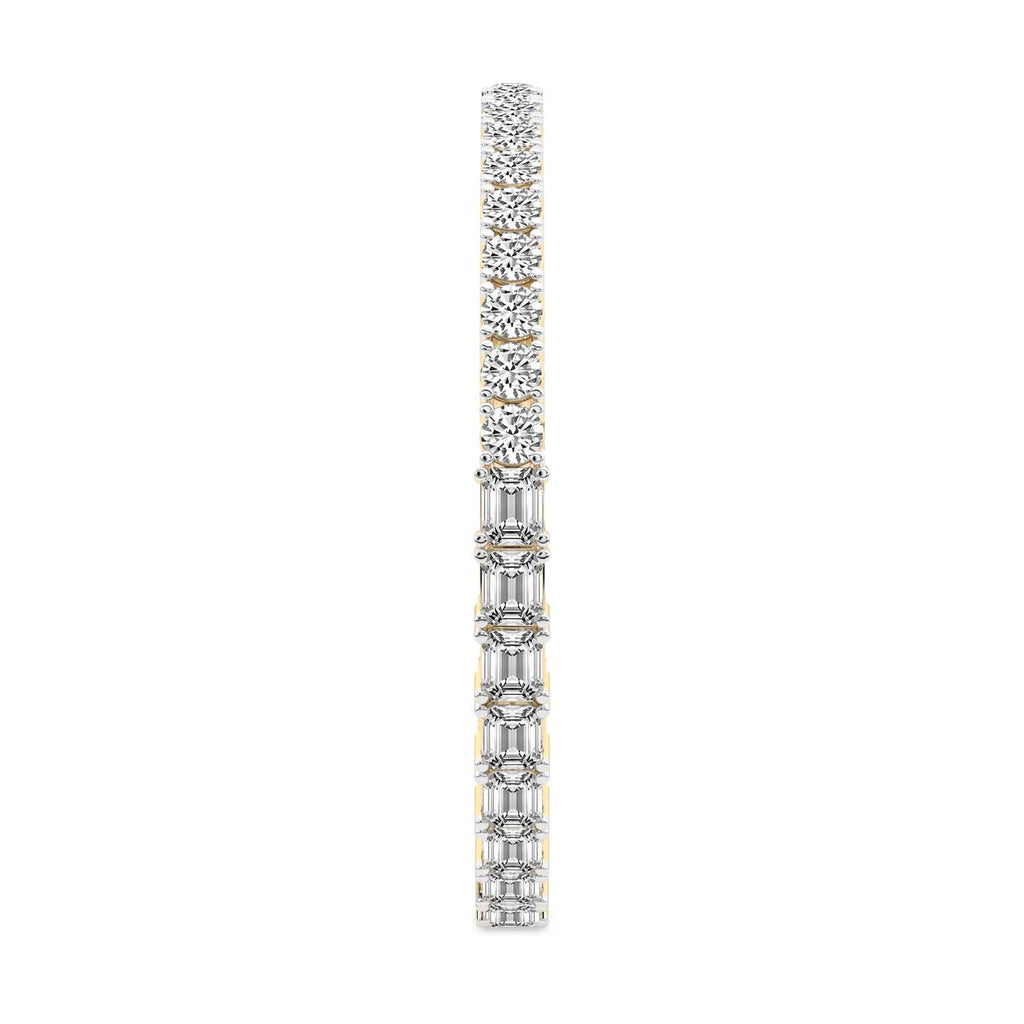11.25 Carat 14K Gold Round and Baguette Two Tone Bracelet