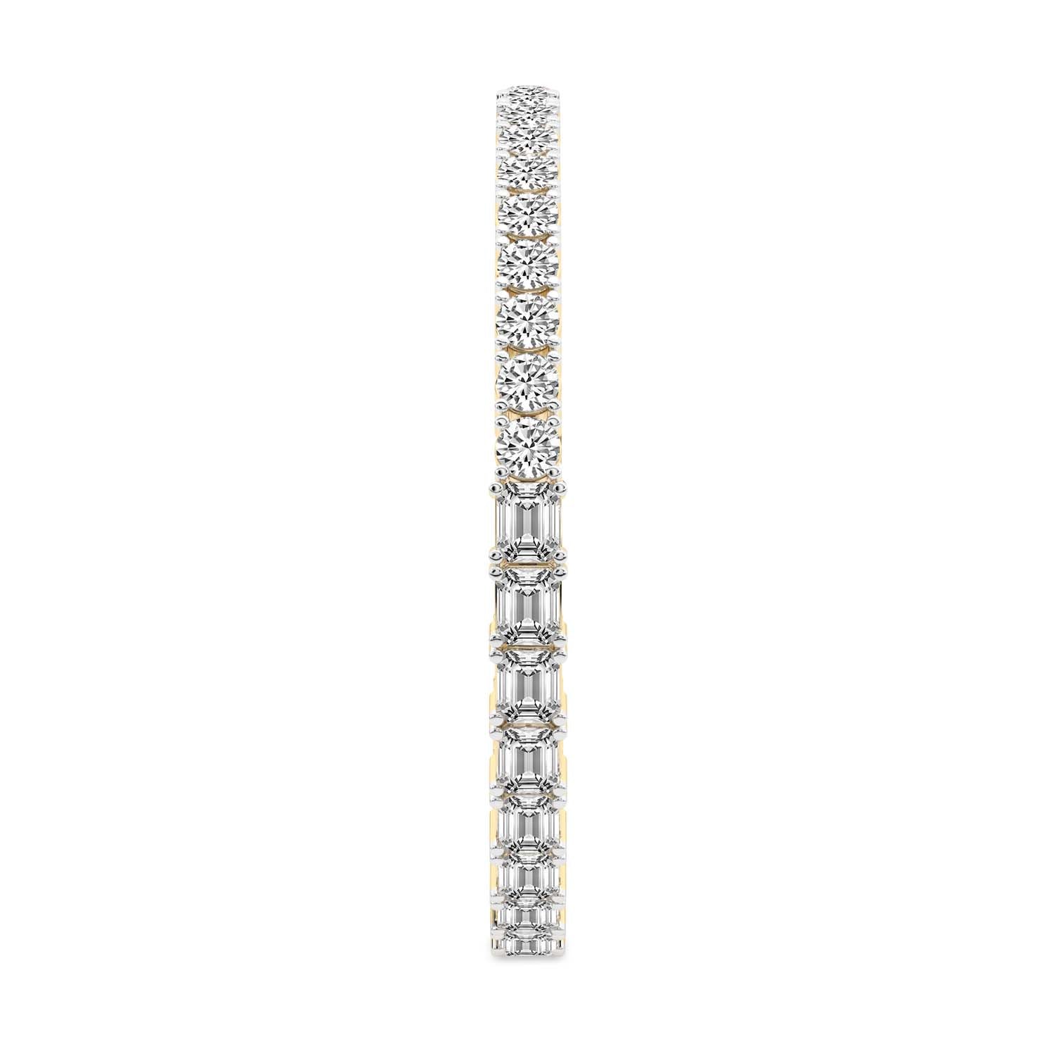 11.25 Carat 14K Gold Round and Baguette Two Tone Bracelet