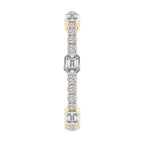 4.13 Carat 14K Gold Emerald and Round Cut Mixed Link Bracelet