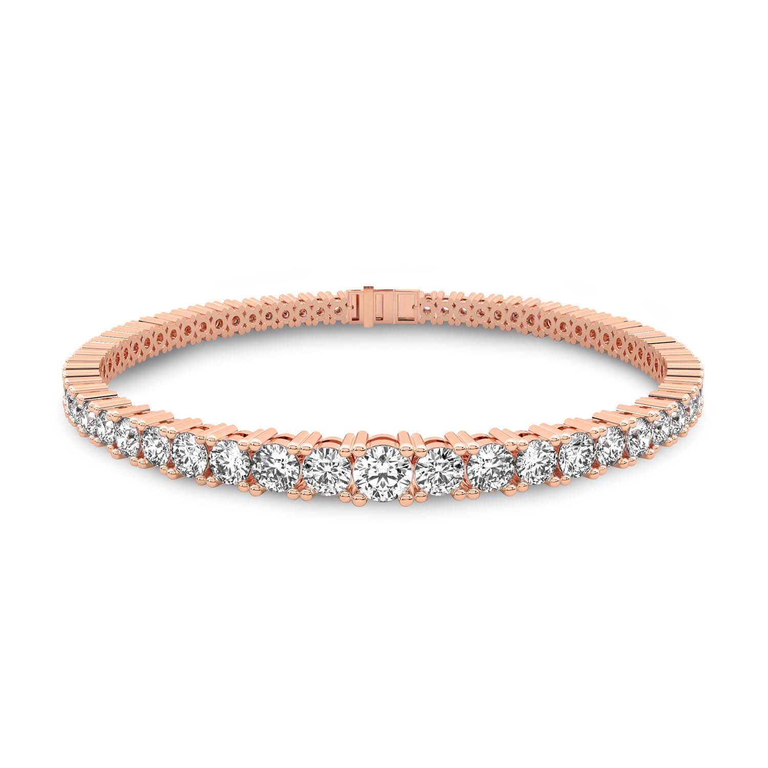 Lab Grown Diamond 8.63 Carat Graduated Tennis Bracelet 14KW