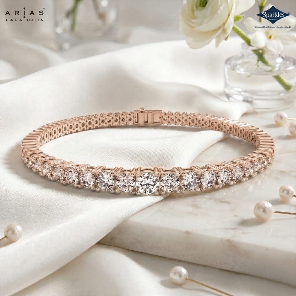 Arias by Lara Dutta Exquisite Tennis Diamond Bracelet