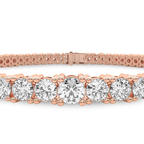 Lab Grown Diamond 8.63 Carat Graduated Tennis Bracelet 14KW