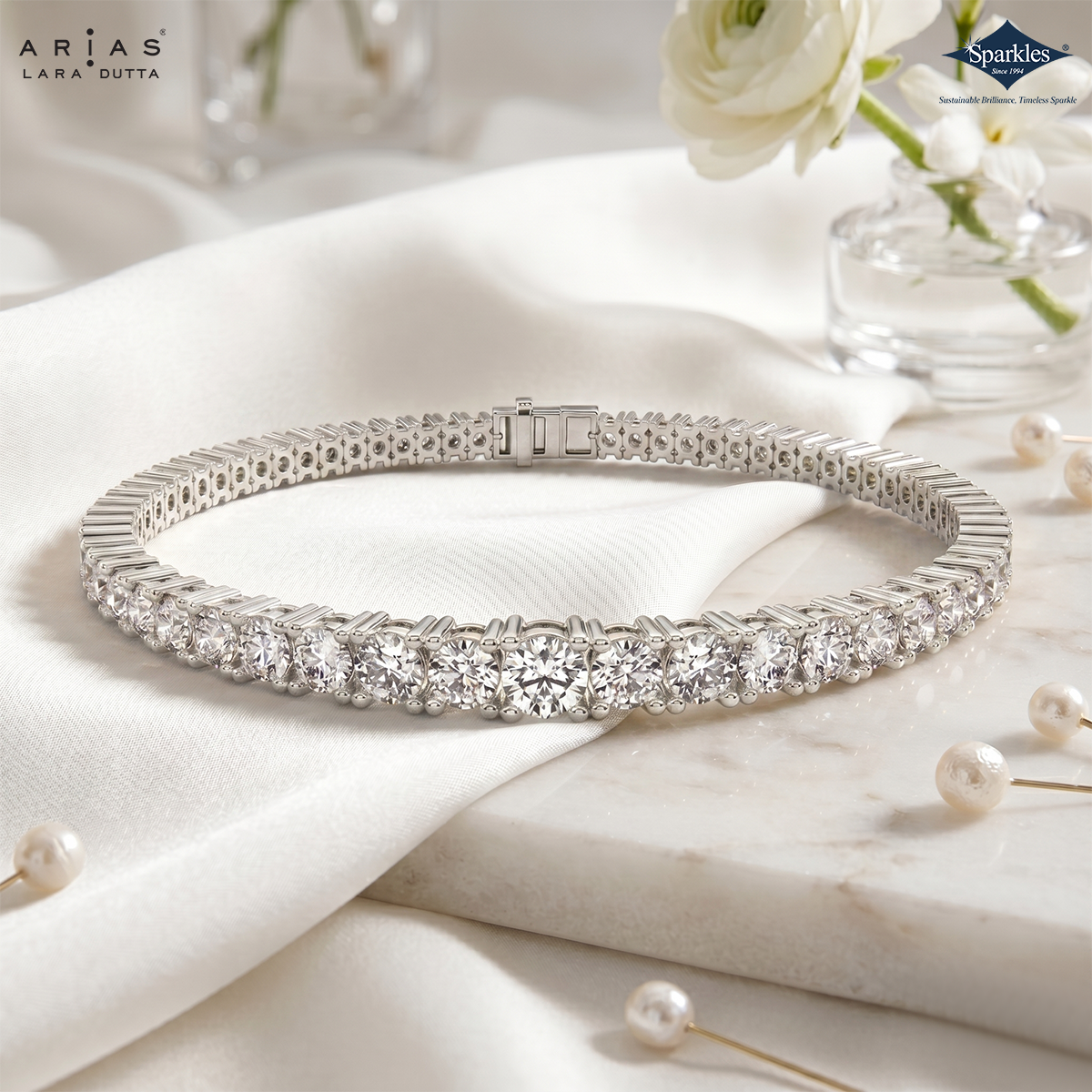 Arias by Lara Dutta Exquisite Tennis Diamond Bracelet