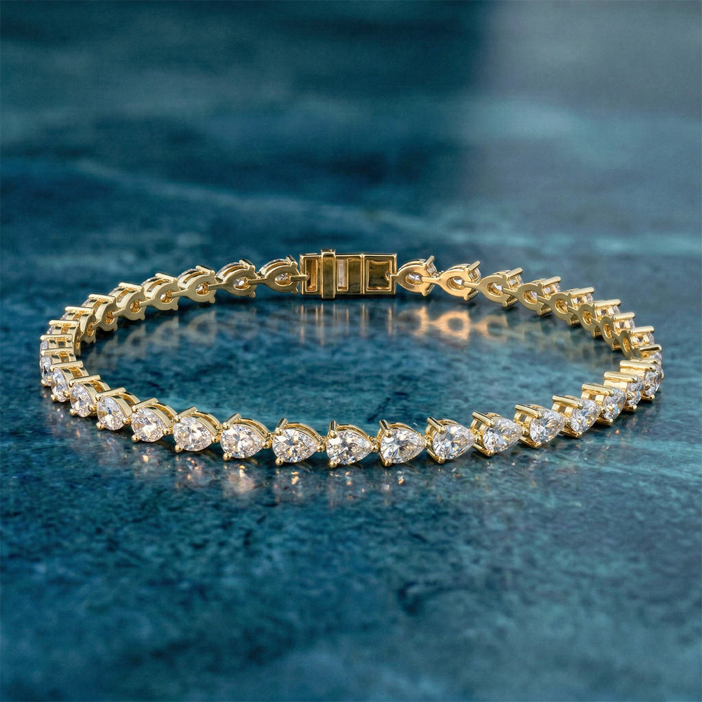 4.26 Carat 14K Gold Blush Pear Symphony Bracelet