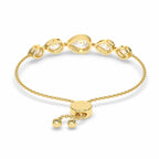 4.34 Carat 14K Gold Pear Cut Diamond Lariat Bracelet