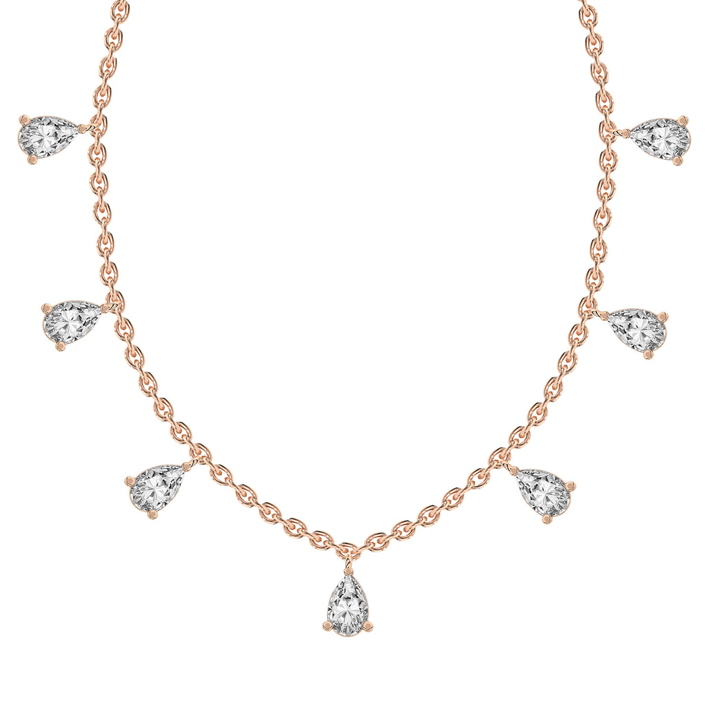 1.19 Carat Pear Shape Diamond Fashion Necklace 14K - Rose Gold