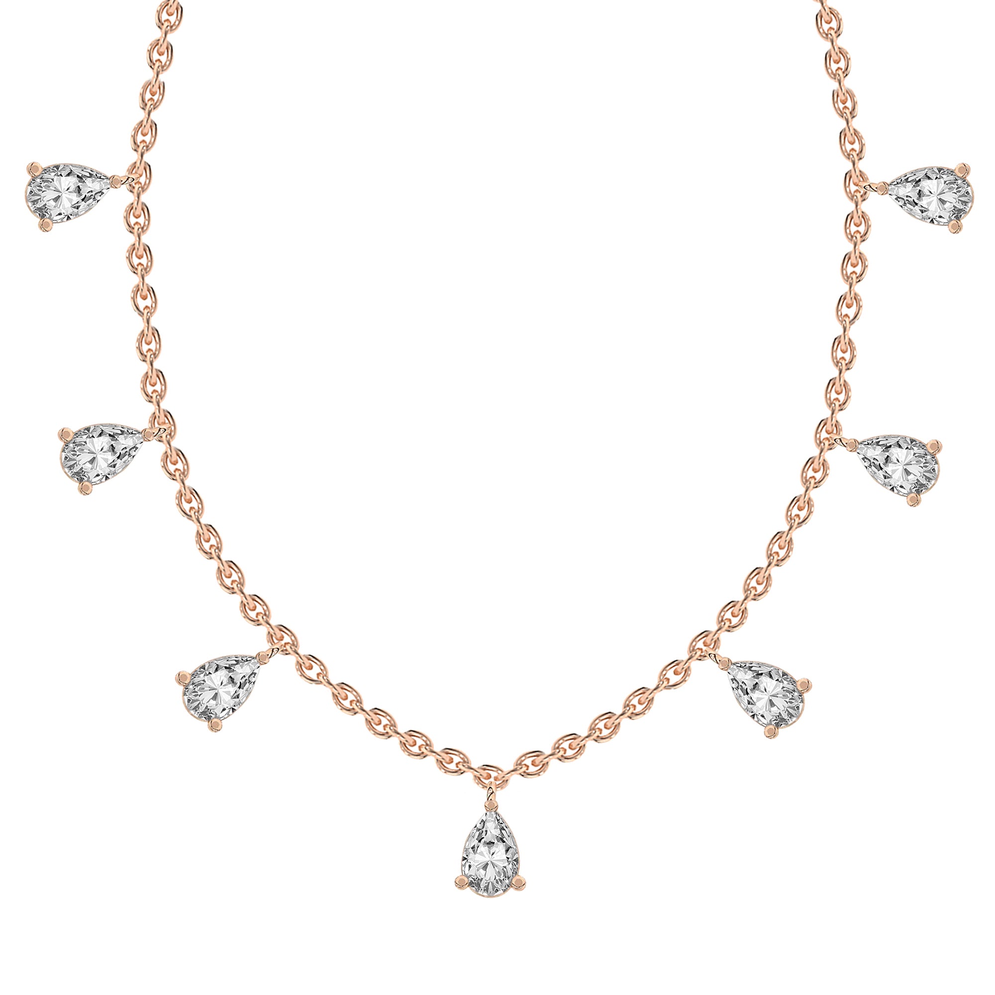 1.19 Carat Pear Shape Diamond Fashion Necklace 14K - Rose Gold