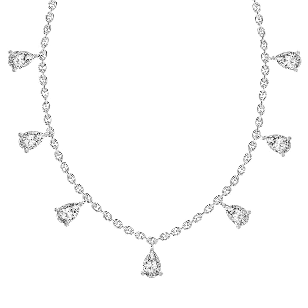 1.19 Carat Pear Shape Diamond Fashion Necklace 14K - White Gold