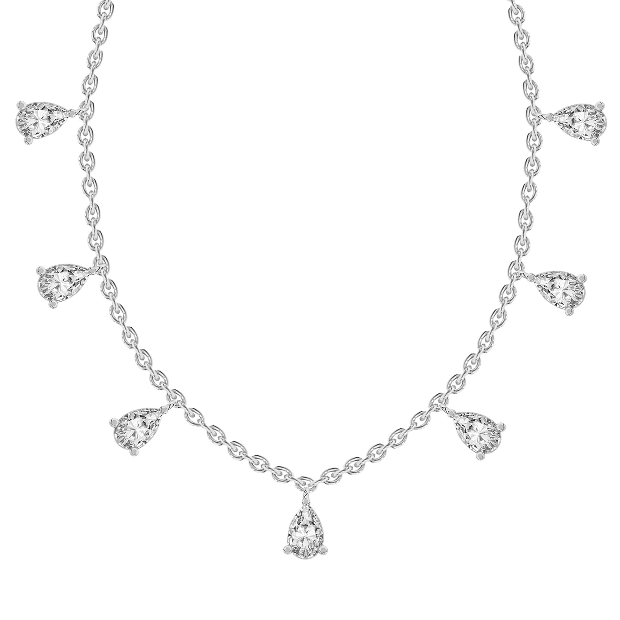 1.19 Carat Pear Shape Diamond Fashion Necklace 14K - White Gold