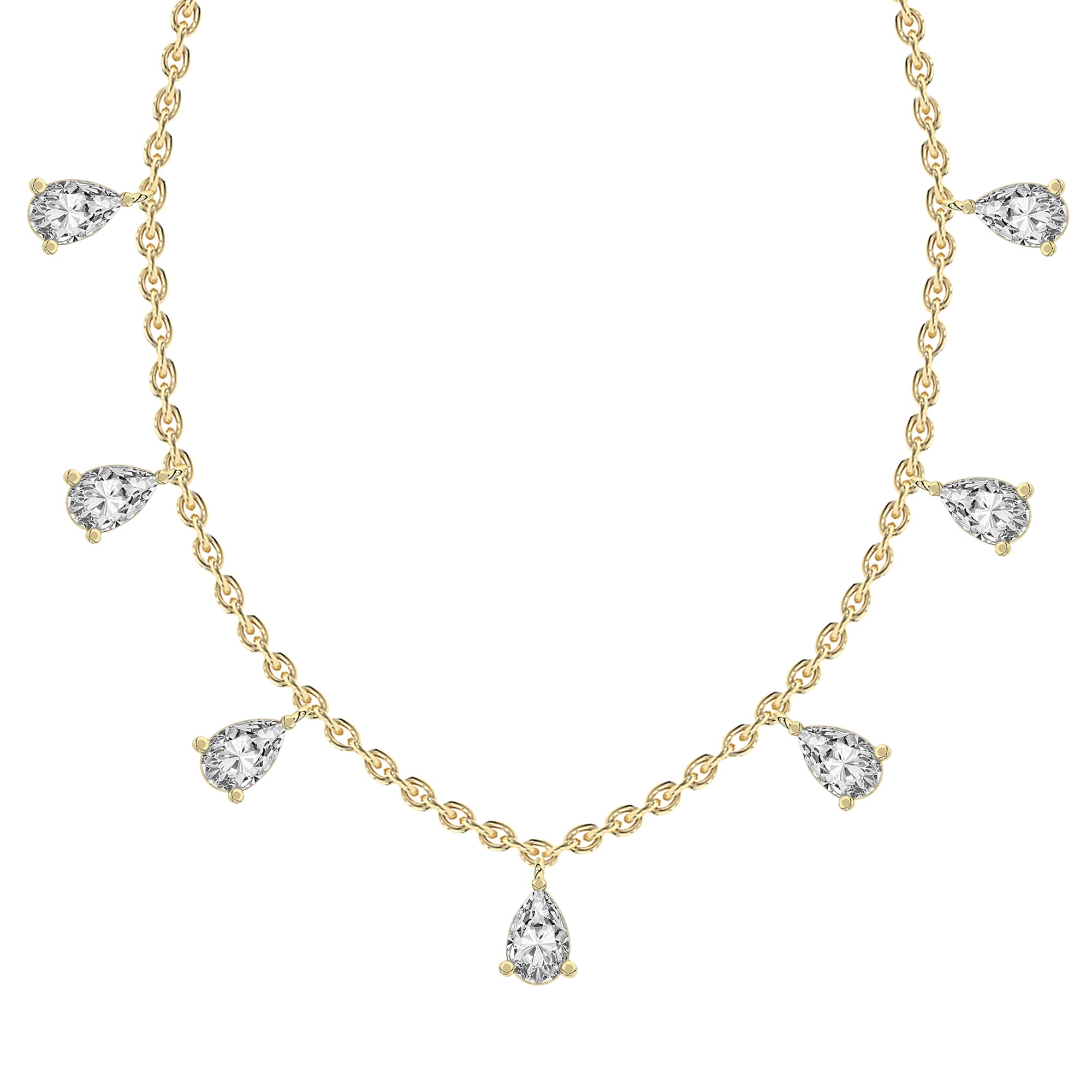 1.19 Carat Pear Shape Diamond Fashion Necklace 14K