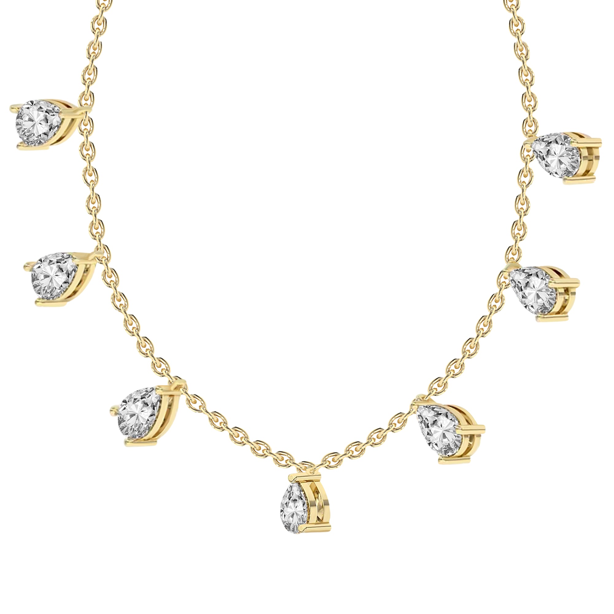 1.19 Carat Pear Shape Diamond Fashion Necklace 14K