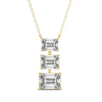 2 Carat Emerald Shape Diamond Fashion Necklace 14K