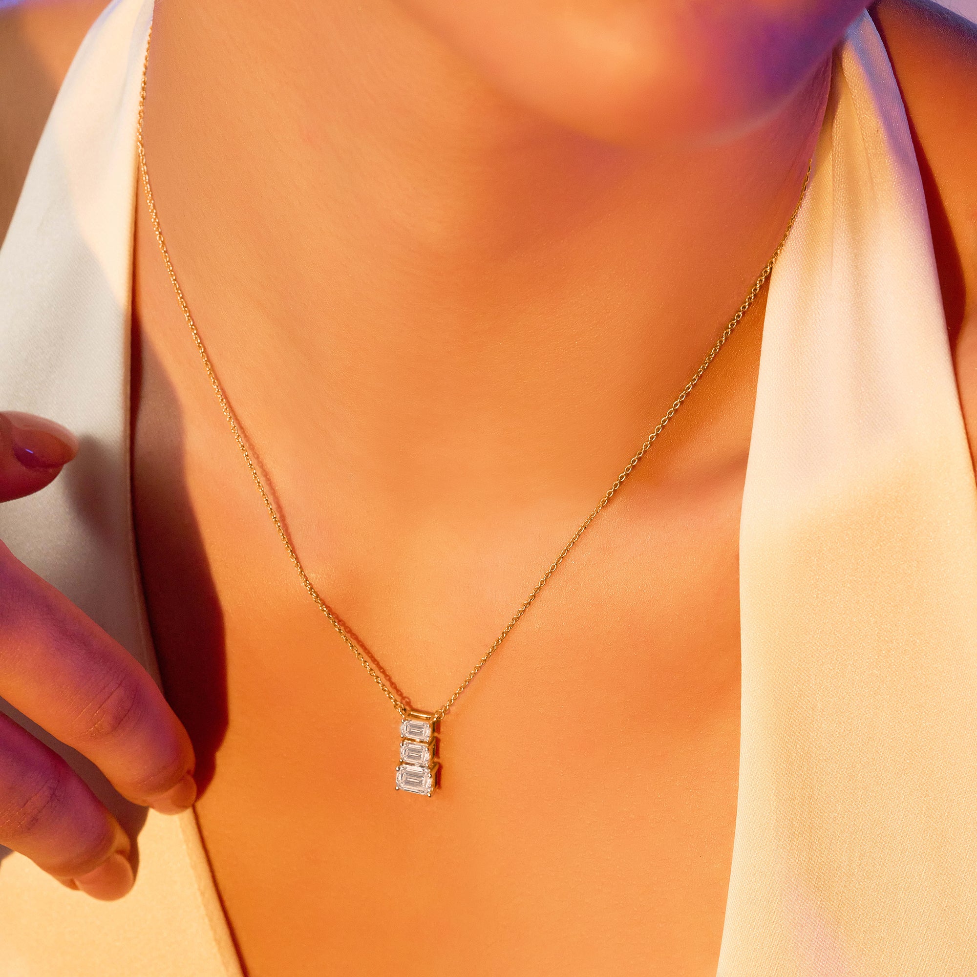 Eternal Emerald-Cut Diamond Necklace