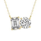 2 Carat Emerald Diamond Fashion Necklace 14K