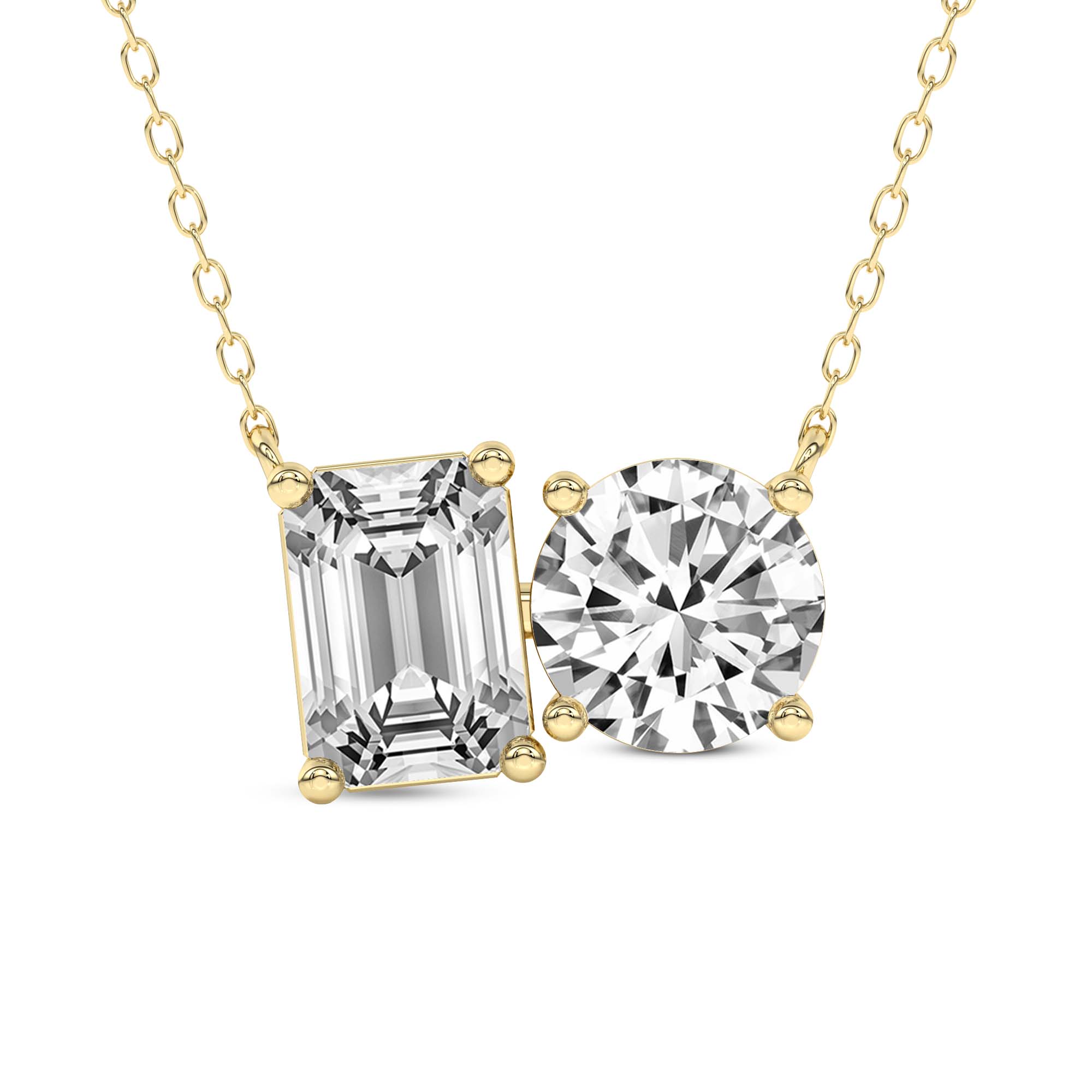 2 Carat Emerald Diamond Fashion Necklace 14K