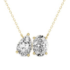 2 Carat Pear Oval Shape Diamond Fashion Necklace 14K