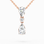 4.05 Ct Pear Diamond Pendant Necklace 14K - Rose Gold