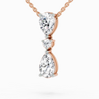 4.05 Ct Pear Diamond Pendant Necklace 14K - Rose Gold
