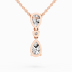 4.05 Ct Pear Diamond Pendant Necklace 14K - Rose Gold