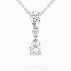 4.05 Ct Pear Diamond Pendant Necklace 14K - White Gold